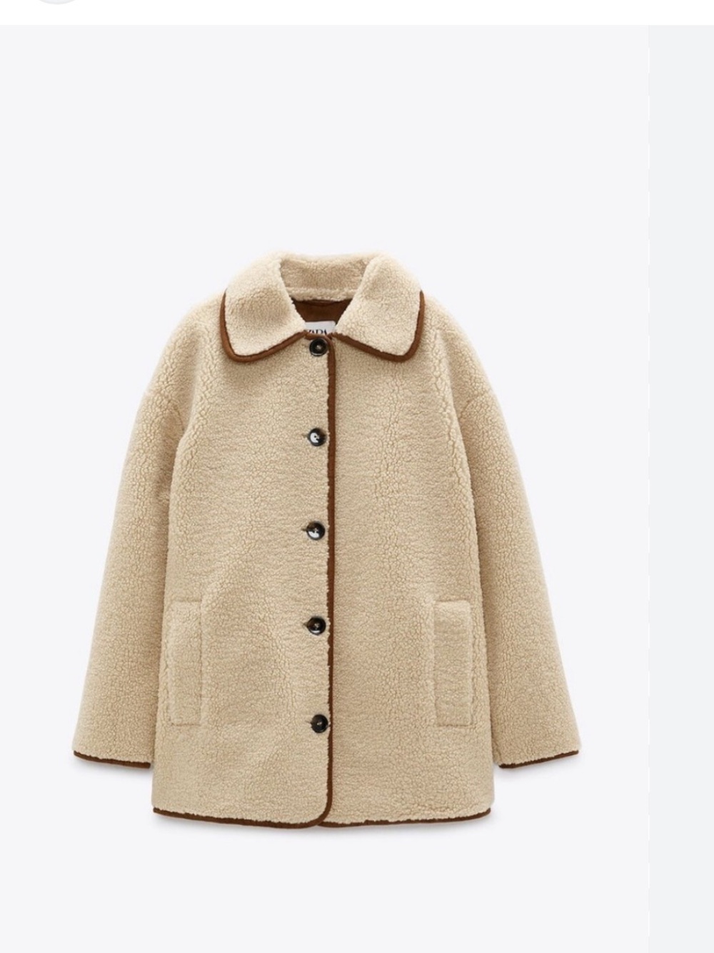 ZARA Cream Faux Shearling
Button Teddy with Brown Suade Lining - Picture 2 of 4
